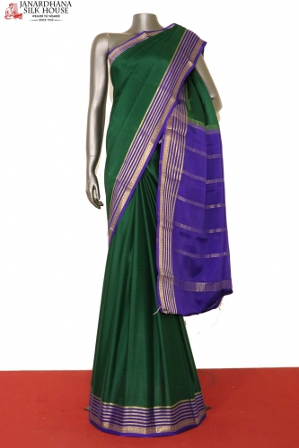 Contrast Classic Pure Mysore Crepe Silk Saree
